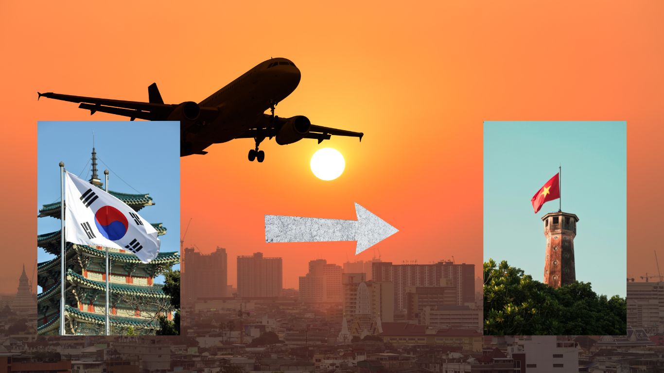 Từ Hàn Quốc về Việt Nam trung bình 5 giờ