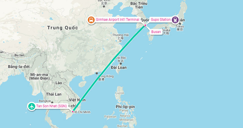 Từ Hàn Quốc về Việt Nam bao nhiêu tiếng